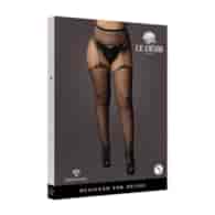 Suspender Rhinestone Pantyhose - Plus Size