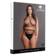 2 Pc Crop Top - Pantie and Fishnet Structure - OSX - Black