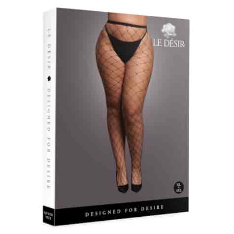 Panty with Big Fishnet Structure - OSX - Black