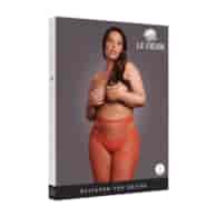 Shimmering Cut-Out Tights - Plus Size - Red/Gold Glitter