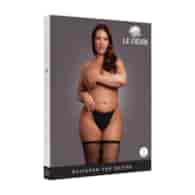 Shimmering Thigh High Stockings - Plus Size - Black/Gold Glitter