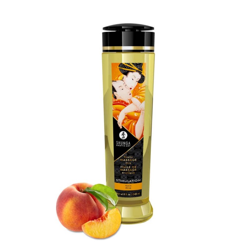 Olejek do masażu Stimulation Peach 240ml Shunga — zdjęcie 5