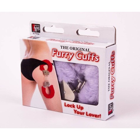 Kajdanki z futerkiem lila