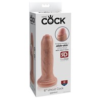 Dildo z przyssawką Uncut Cock 16,5 cm King Cock