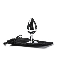 Korek Analny Stalowy Srebrny Rozmiar S Kryształ Biały