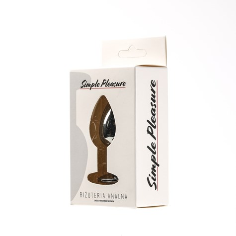 Korek Analny Stalowy Srebrny Rozmiar S Kryształ Biały