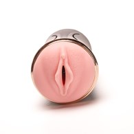 Masturbator Z Wibracją Dwustronny Wagina Anus  Cyberskóra Ładowany Usb Czarny