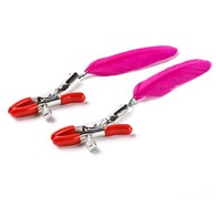 Zaciski Na Sutki Komplet  Piórka Różowe