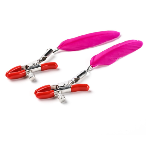 Zaciski Na Sutki Komplet  Piórka Różowe