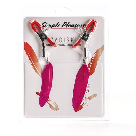 Zaciski Na Sutki Komplet  Piórka Różowe