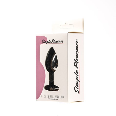 Korek Analny Stalowy Srebrny Rozmiar S Kryształ Jasno Różowy