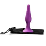 Korek Analny Silikonowy Fioletowy Smukły Długi Rozmiar S