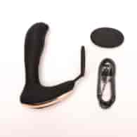 Masażer Prostaty Z Pierścieniem Zdalnie Sterowany Czarny