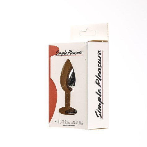 Korek Analny Stalowy Srebrny Rozmiar S Kryształ Czerwony