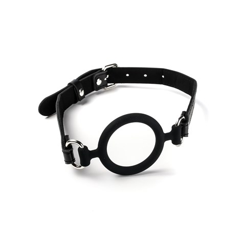 Knebel Silikonowy do Ust Otwarty Czarny