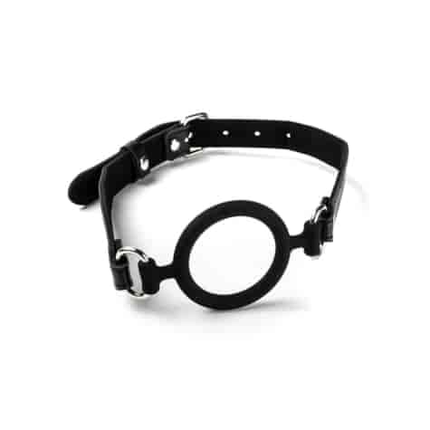 Knebel Silikonowy do Ust Otwarty Czarny