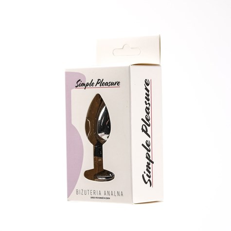 Korek Analny Stalowy Srebrny Rozmiar S Kryształ Jasno Fioletowy