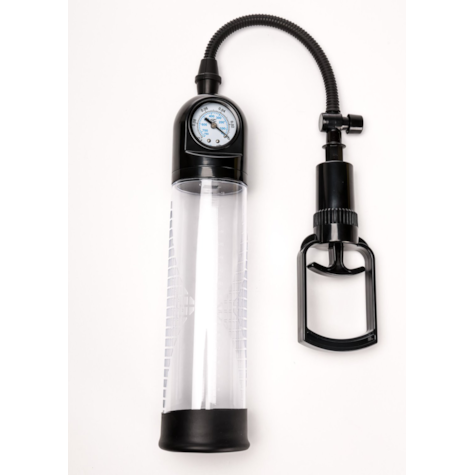Pompka Próżniowa Do Powiększania Penisa Z Manometrem Duża Z Tłokiem Przezroczysta