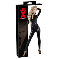 Czarny lateksowy kombinezon L