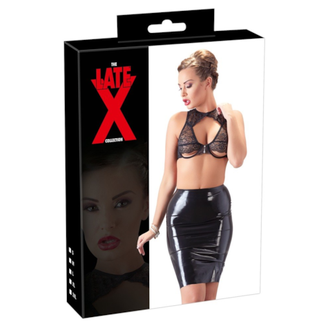 Lateksowa spódnica czarna L