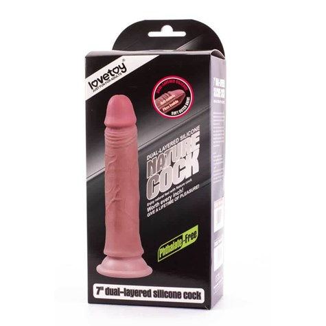 Dildo silikonowe z przyssawką Dual Layered Liquid 18 cm Lovetoy