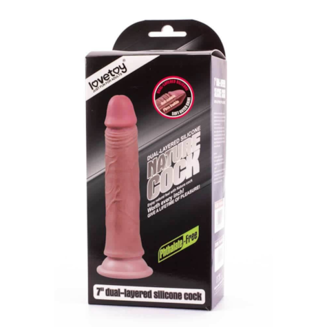 Dildo silikonowe z przyssawką Dual Layered Liquid 18 cm Lovetoy