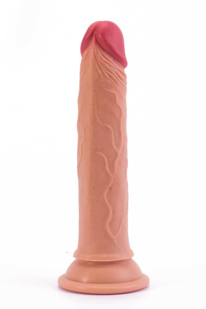 Dildo silikonowe z przyssawką Dual Layered Liquid 18 cm Lovetoy — zdjęcie 3