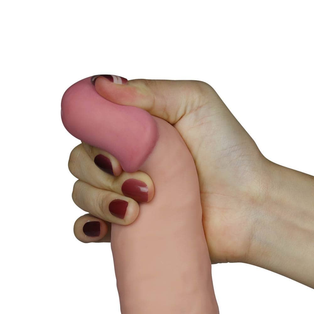Dildo cyberskóra z przyssawką The Ultra Soft Dude z wibracjami 20 cm Lovetoy — zdjęcie 6