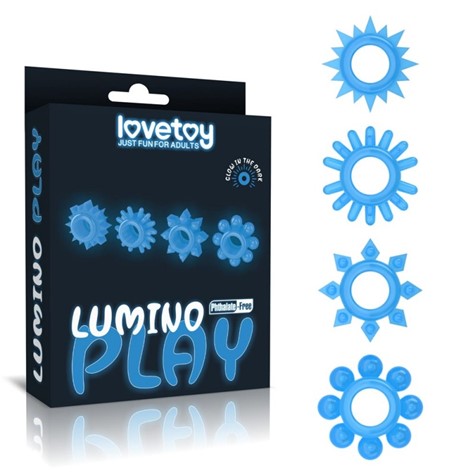 Pierścienie świecące w ciemności Lumino Play 4 szt. Lovetoy