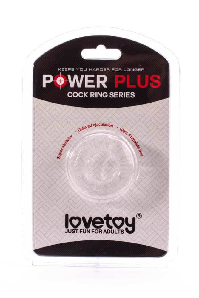 Piercieñ na penisa Lovetoy Power Plus przezroczysty r. 1,7cm