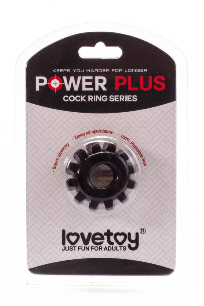 Piercieñ na penisa Lovetoy Power Plus czarny r. 1,6cm