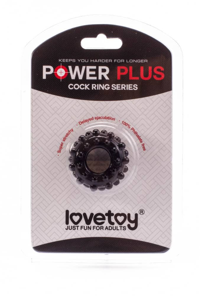Piercieñ na penisa Lovetoy Power Plus czarny r. 1,6cm