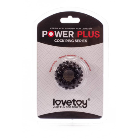 Pierścień na penisa Lovetoy Power Plus czarny śr. 1,6cm