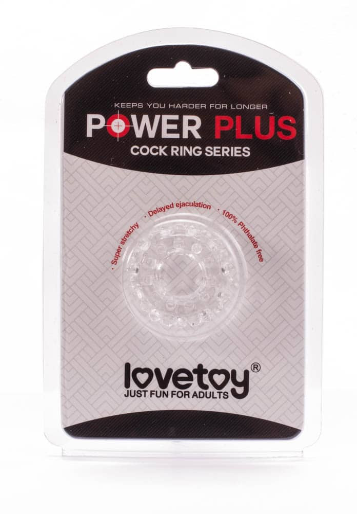 Piercieñ na penisa Lovetoy Power Plus przezroczysty r. 1,6cm