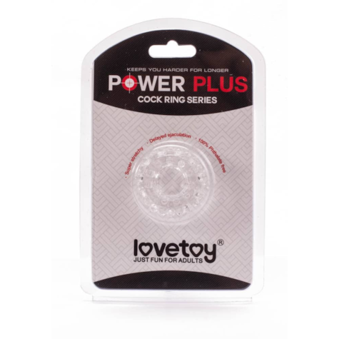 Pierścień na penisa Lovetoy Power Plus przezroczysty śr. 1,6cm