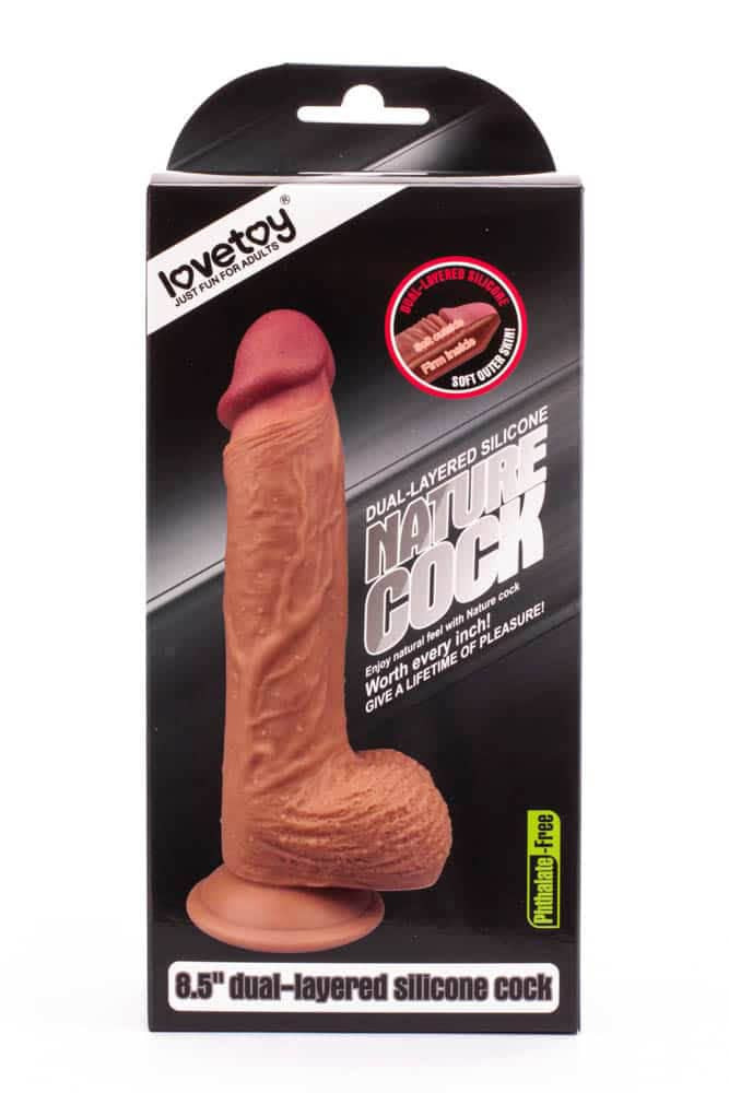 Dildo silikonowe z przyssawką Dual Layered Liquid 21,5 cm Lovetoy