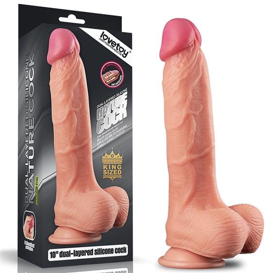 Dildo z przyssawką Dual Layered 25 cm Lovetoy