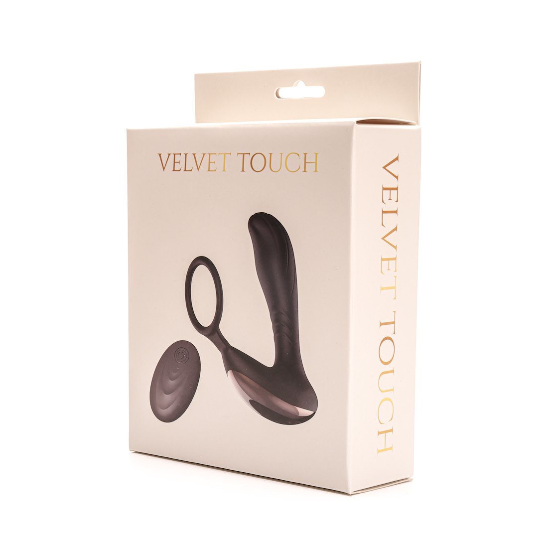 Velvet Touch - Masa¿er Prostaty Z Piercieniem Zdalnie Sterowany Czarny