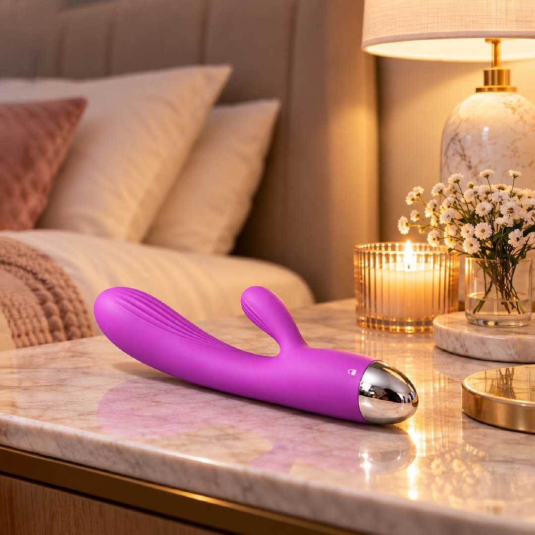 Wibrator Silikonowy Typ Króliczek Ładowany Usb Fioletowy — zdjęcie 3