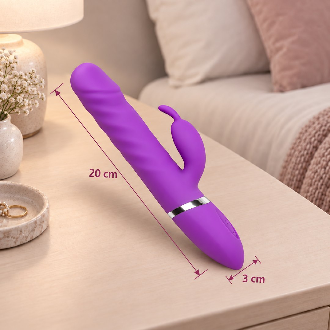 Wibrator Silikonowy Typ Króliczek Ładowany Usb Fioletowy — zdjęcie 3