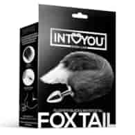 Anal Plug Black and White Foxy Tail