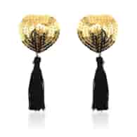 Heart Nipple Cover with Gold Sequins
