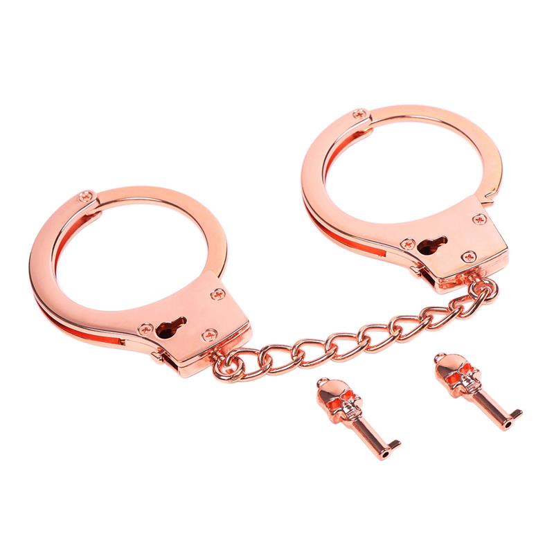 LATETOBED BDSM LINE - Rose Gold Color Cuffs Skull Keys