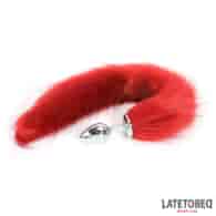 Anal plug with tail Dark Red 40 cm