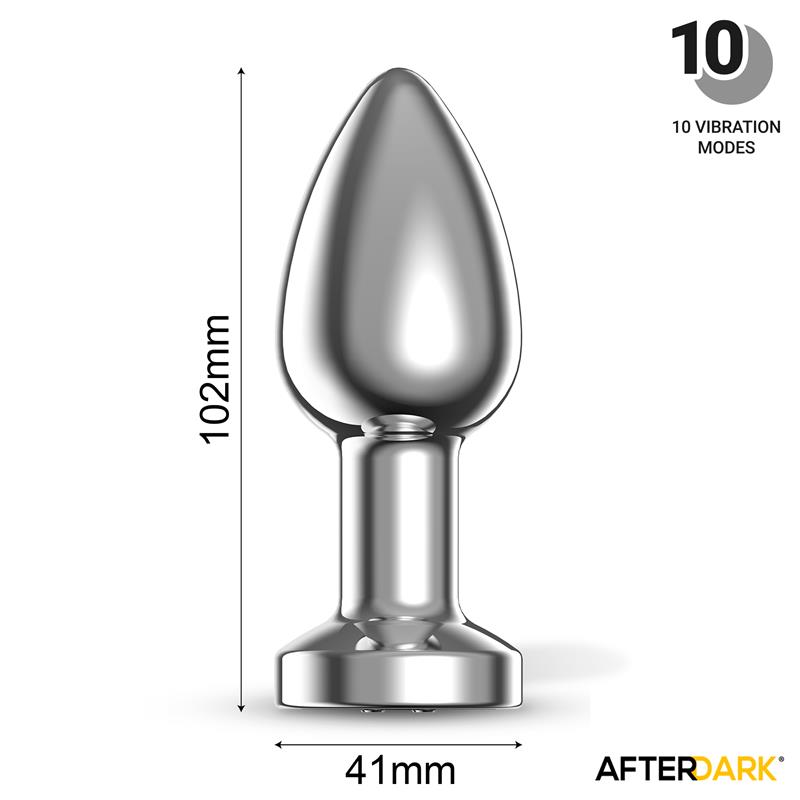 Dimpor Chrome Anal Plug with Vibration and Magnetic USB Size L — zdjęcie 3