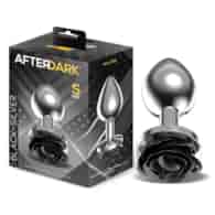 Metal Anal Plug with Black Rose Base Size S