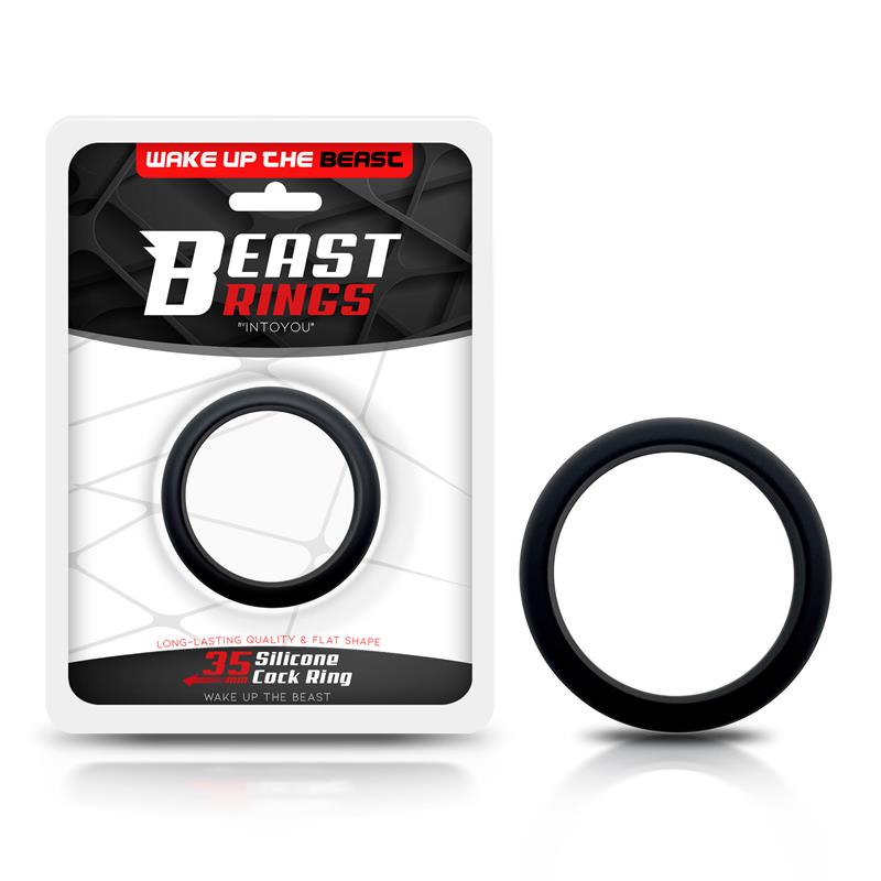 BEAST RINGS - Cock Ring Solid Silicone 3.5 cm Black