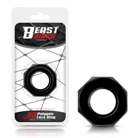 Cock Ring Super Flexible Polygonal 2.2 cm Black