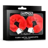 Furry Metal Handcuffs Red