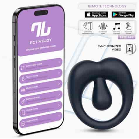 Kenny Penis Ring with Clitoris Stimulator and APP Night Blue